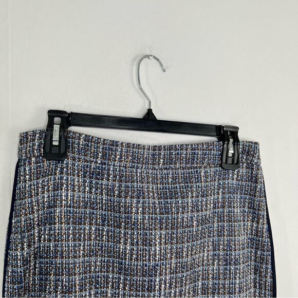 J. Crew Blue Brown Flecked Tweed Pencil Skirt Size 6 - Picture 5 of 16